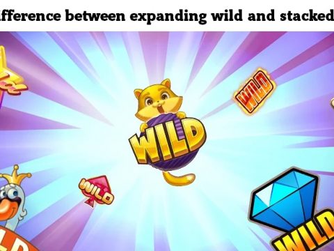 What is the difference between expanding wild and stacked wild in slots?